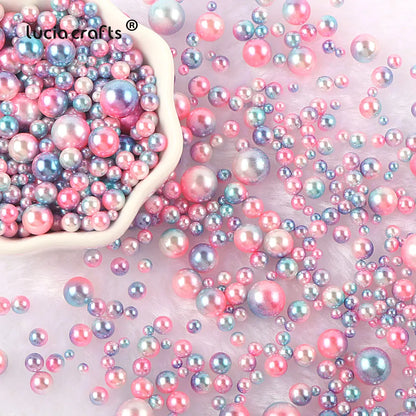 10g Random Mix 3-10mm No Hole ABS Imitation Pearl Bead For Vase Filler Makeup Brush For DIY  Jewelry Making  Decor  F0912