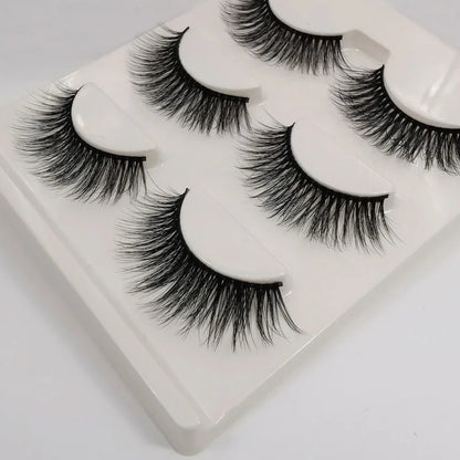 SHIDISHANGPIN 3 pairs 27 styles 3D Faux Mink Hair Soft False Eyelashes Fluffy Wispy Thick Fake Lash Handmade Eyelash Eye Makeup