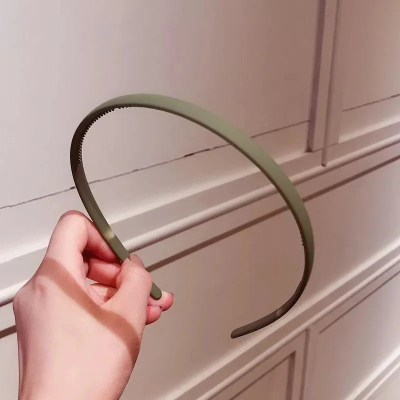 New Thin Edge Frosted Hair Hoop Non-slip with Teeth  Candy Color Girls Wash A Face Makeup Hair Band Korean Hair Accessories