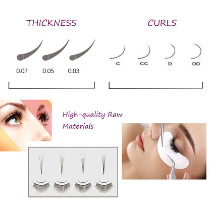 TDANCE 5 Trays/Lot Easy Fan Bloom False Eyelash Extension Austomatic Flowering Fast Self-Making Volume Lashes Makeup Eye Lash