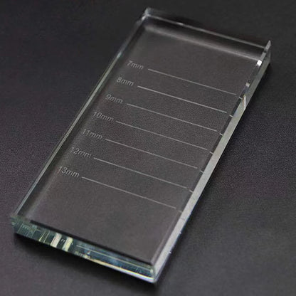 Eyelash Extension Pallet Crystal Glass U Curved/Straight Stand False Eyelashes Holder Transparent Glue Tray Beauty Makeup Tool