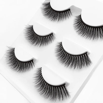 SHIDISHANGPIN 3 pairs 27 styles 3D Faux Mink Hair Soft False Eyelashes Fluffy Wispy Thick Fake Lash Handmade Eyelash Eye Makeup