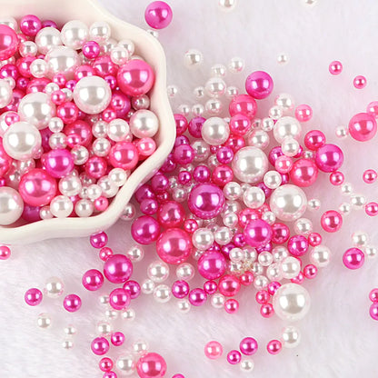 10g Random Mix 3-10mm No Hole ABS Imitation Pearl Bead For Vase Filler Makeup Brush For DIY  Jewelry Making  Decor  F0912