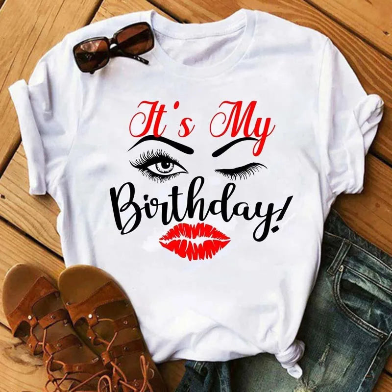 Maycaur Fashion Graphic Women Tops Eyelashes Print Kawaii Lashes Women T Shirt Tee Funny Makeup Aesthetic Shirt Camisas Mujer