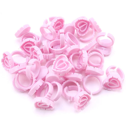 50/100Pcs Disposable Glue Ring Cup For Lashes Fan Tattoo Pigment Holder Eyelash Extension Container Glue Holder Makeup Supplies