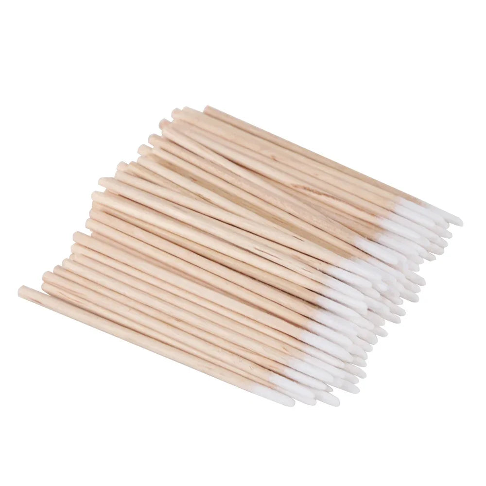500/100/300pcs Disposable Wooden Micro Bud Swabs Lint Free Eyelash Extension Glue Removing Tools Makeup Mini Brush