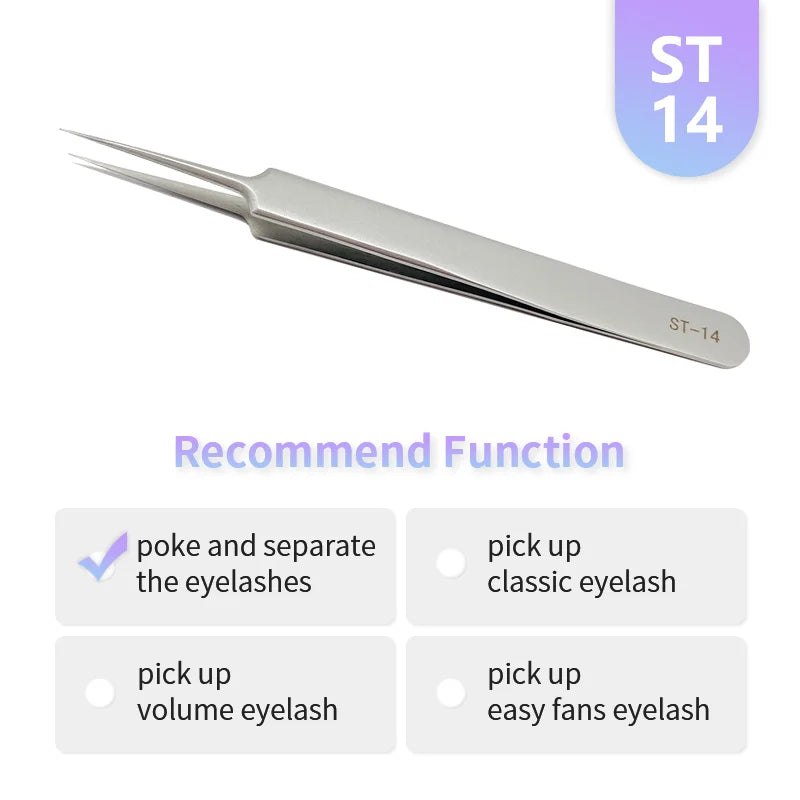 NATUHANA Professional Eyelash Extension Tweezers, High Precision Anti-Static Stainless Steel Lash Tools for Volume & Isolation