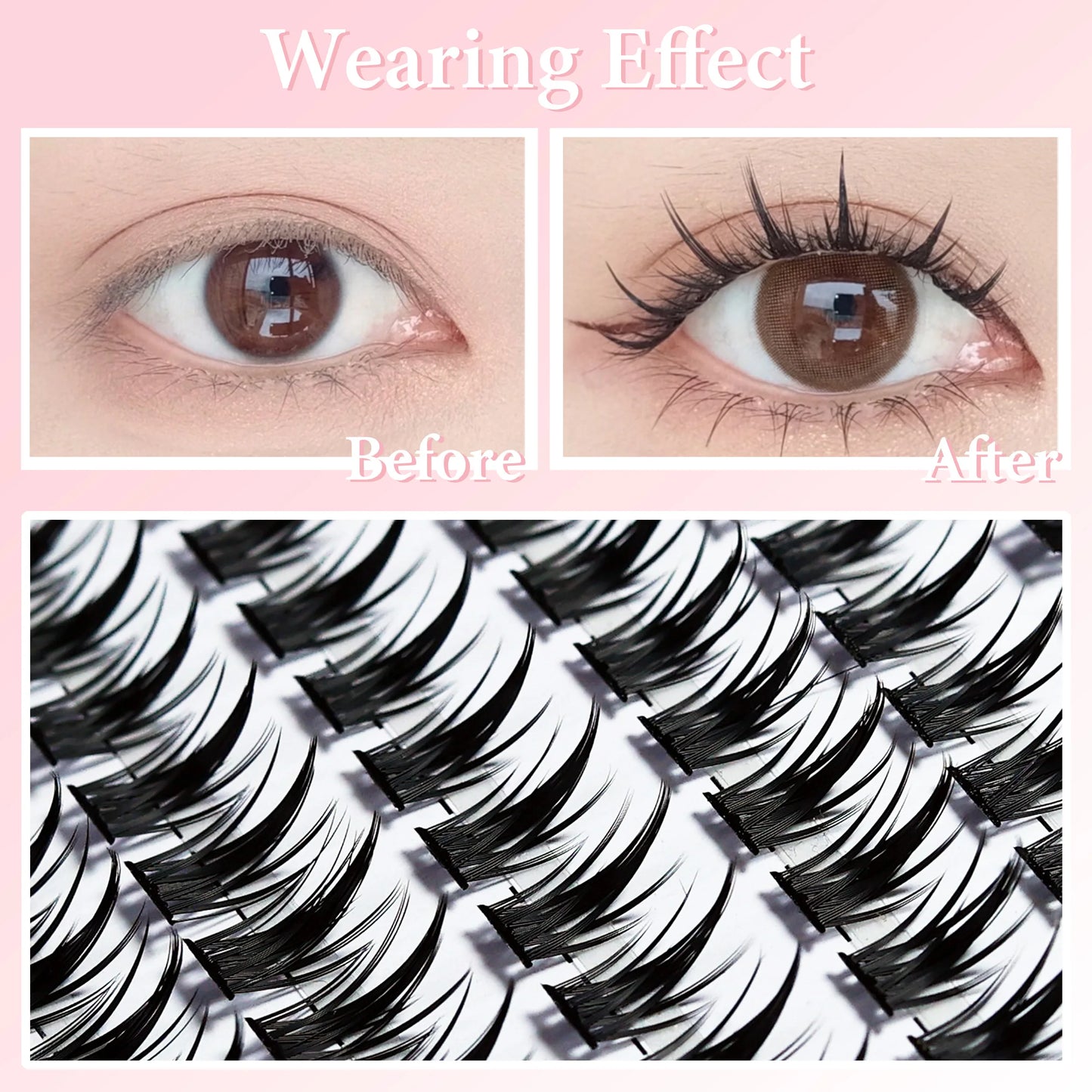 1 box/160 bunches Mink Eyelashes 3D Russian individual Eyelash cluster Natuaral Eyelash Extension Makeup Tools Lashes Wholesale