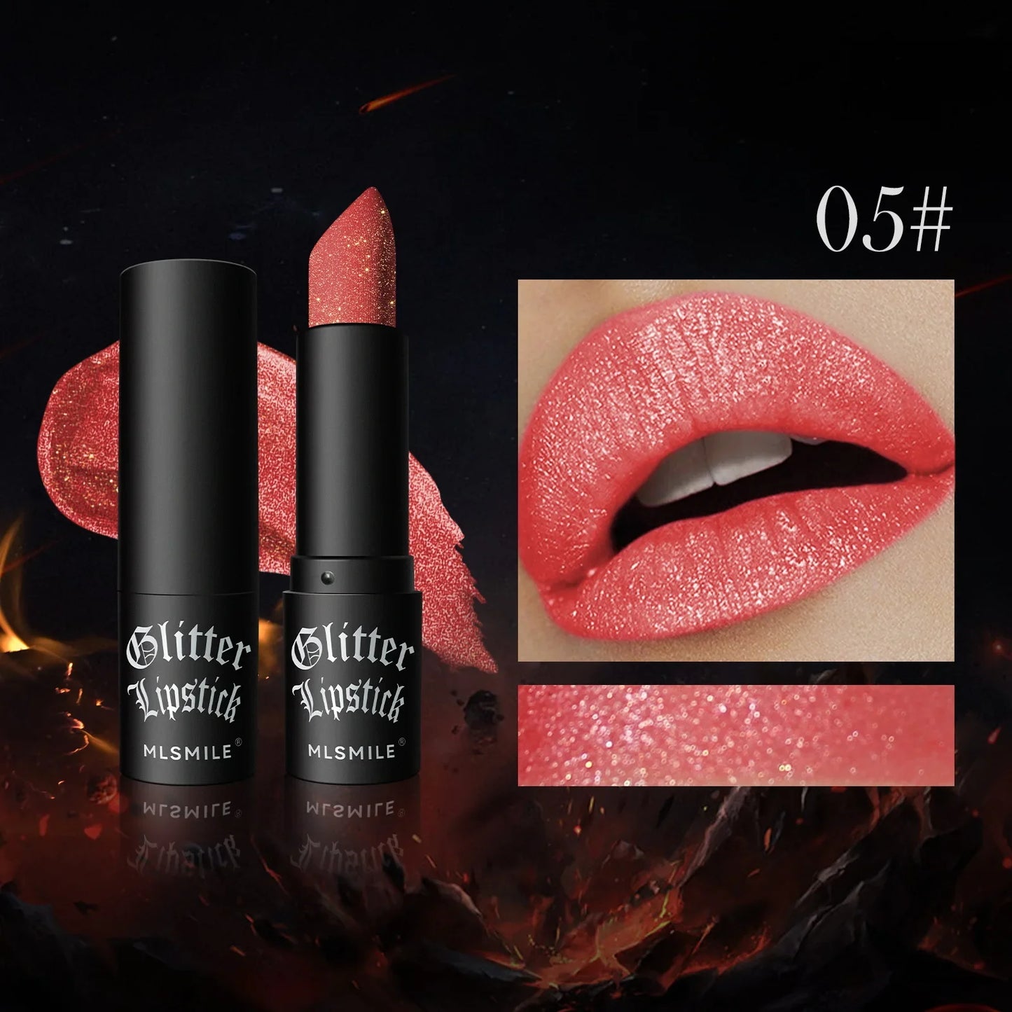 Waterproof Nude Glitter Lipstick 7 Colors Long Lasting Non-stick Cup Velve Red Mermaid Sexy Shimmer Lipsticks Makeup Cosmetic