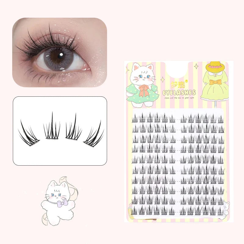 10 Pairs Fairy False Eyelashes Little Devil Individual Lashes Extension Naturally Heat Bonded Cluster Lashes Makeup Tools
