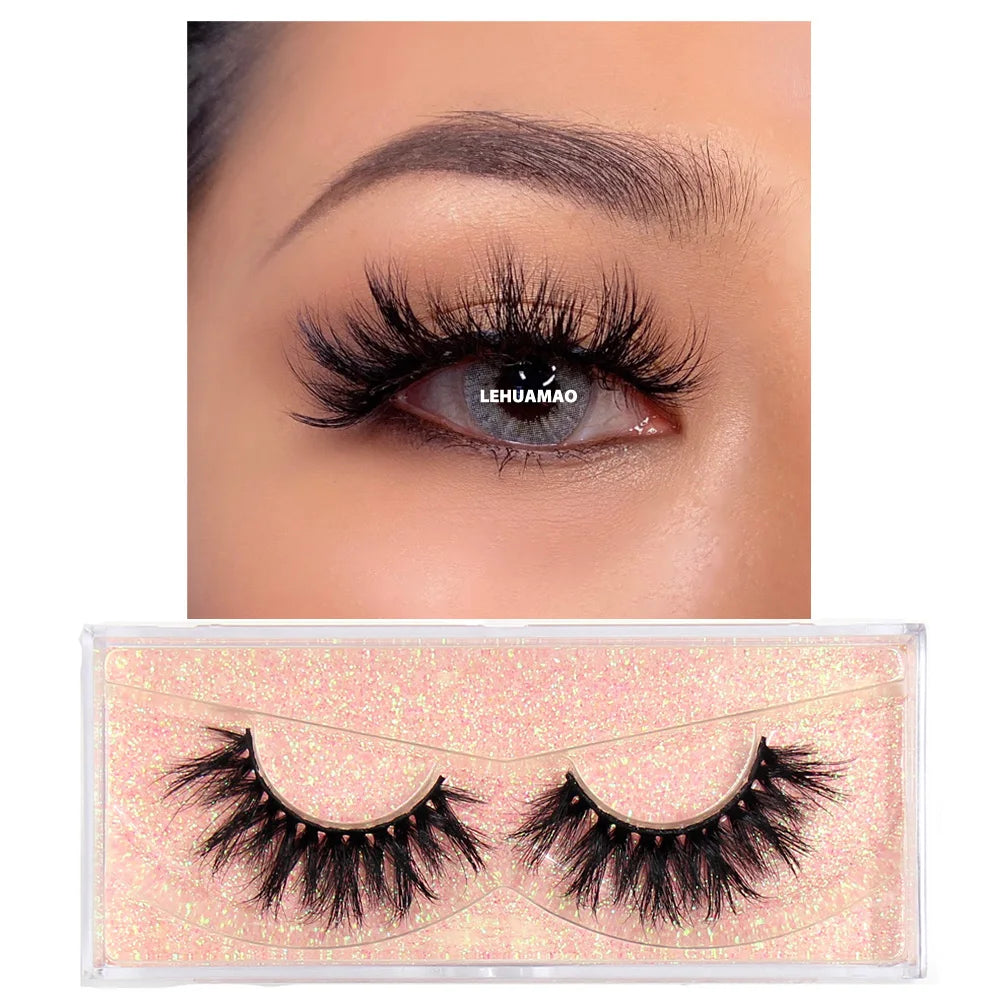 LEHUAMAO Eyelashes 3D Mink Lashes natural mink lashes for daily wear soft lashes Eyelash extension real Eyelash for makeup D103