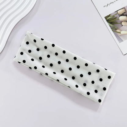 Women's yoga elastic headband with polka dots, autumn fashion makeup headband, hair accessories, sports and fitness headband