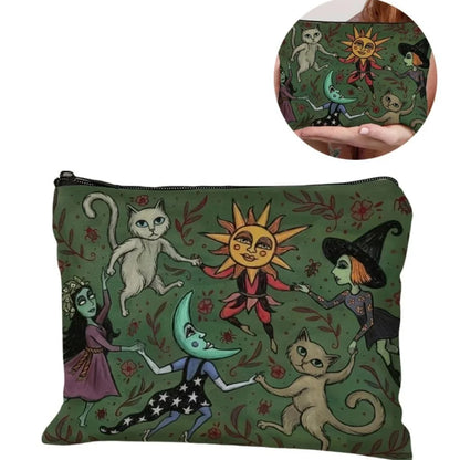 New Cat and Moon Design Makeup Bag Portable Durable Storage Bag Trendy Forest Bag Gift