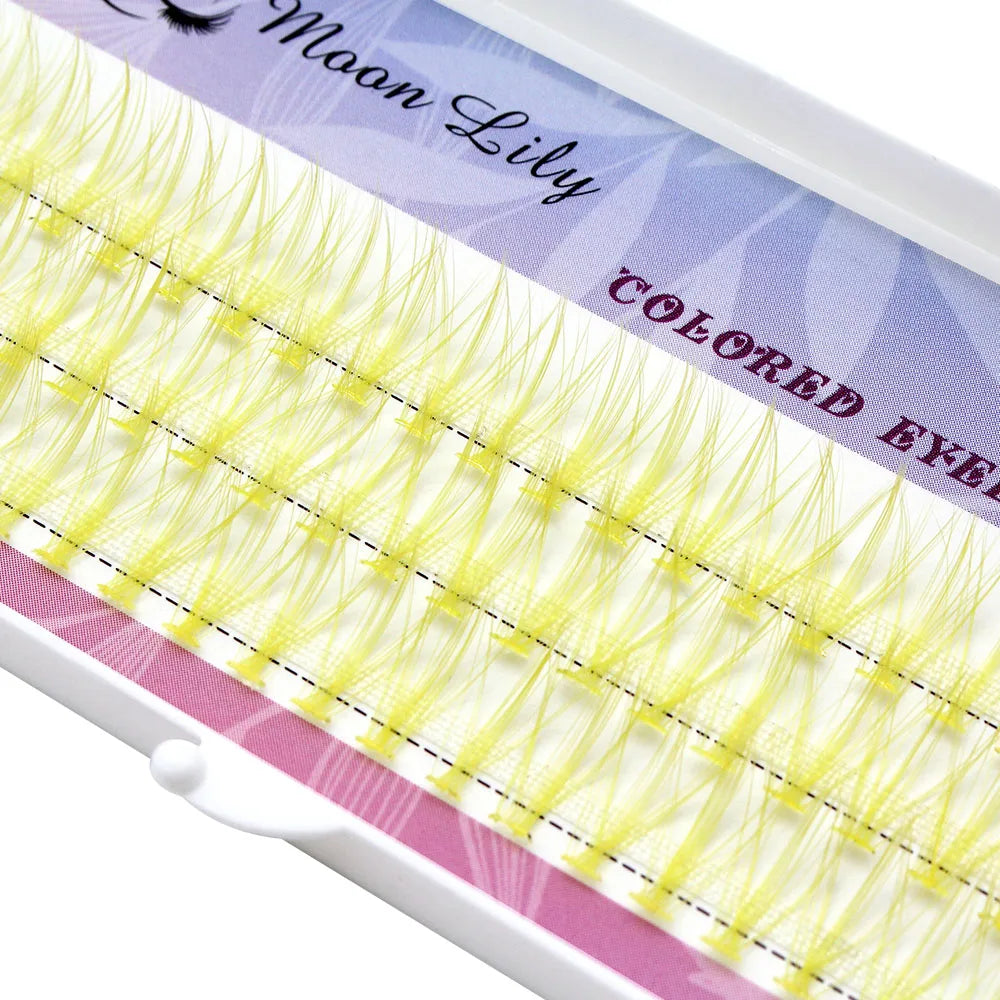Blue Purple Mix Colored Lashes Cluster Eyelash Extension Natural Long 20D Volume Effect Faux Bunche Individual Makeup Cilias