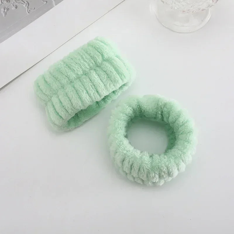 Women Makeup Coral Fleece Headband Wash Face Soft Hair Holder Elastic Top Knot Hairbands Girl Headwear Hair Accessories