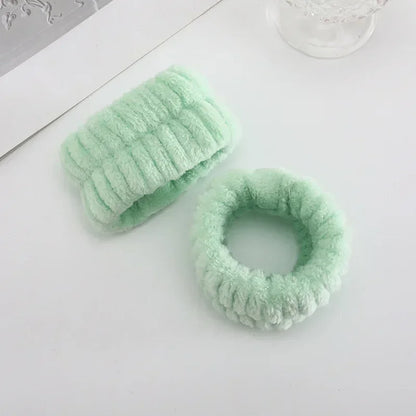 Women Makeup Coral Fleece Headband Wash Face Soft Hair Holder Elastic Top Knot Hairbands Girl Headwear Hair Accessories