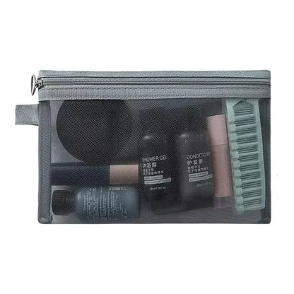 Fashion Large Capacity Mesh Cosmetic Bag Square Bag Zipper Bag Makeup Bag Pencil Cases Wash Pouch Cosmetic