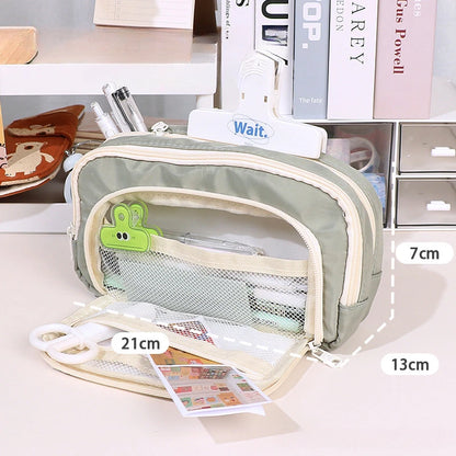 Large Capacity Minimalist Storage Bag Student Pencil Case Makeup Bag Storing Stationery Makeup Tools Digital Accessories