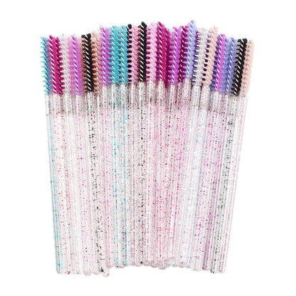 Clearance_50pcs Disposable Skinny Mascara Wands Mini Crystal Eyelash Brushes Micro Brush Lash Extension Supplies Mini Lash Brush