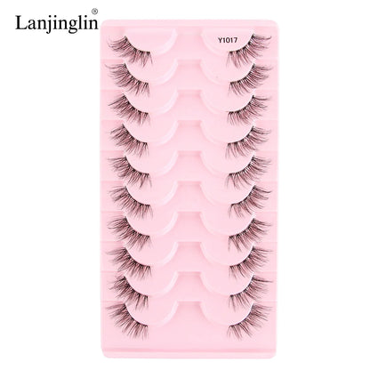 Fake Lashes 3/10 Pairs Half Lashes Cat Eye Natural Long Wispy 3D Mink Eyelash Reusable Makeup Tool Faux Cils maquillaje Cílios