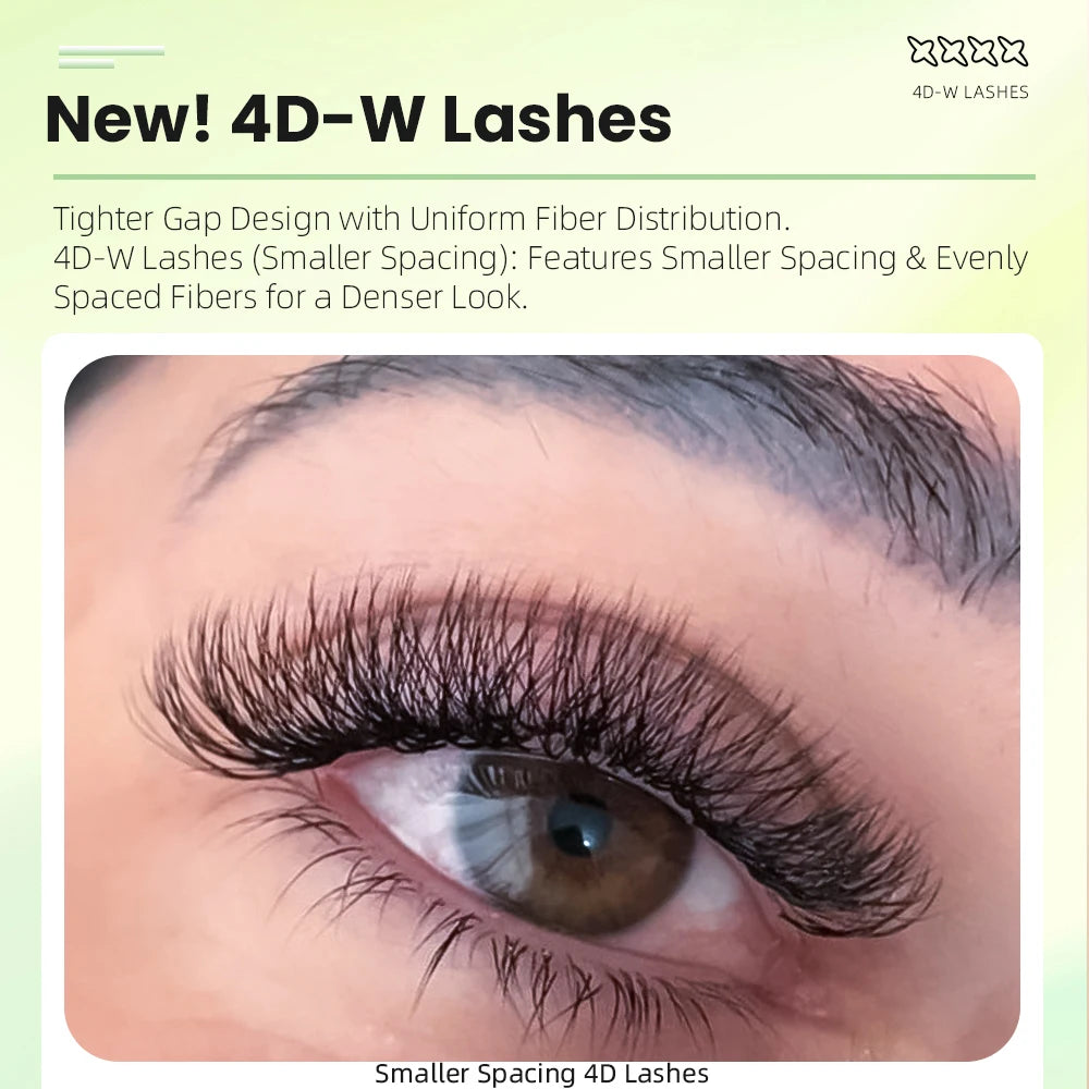 Yelix Smaller Spacing 4D-W Eyelash Extension Narrow 4D W Shape Lashes Premade Fan Soft Individual Faux Cils Premium Makeup Cilia