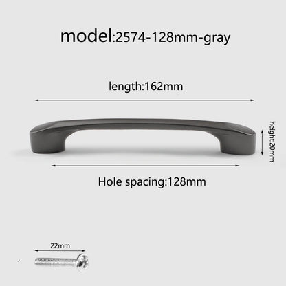 Aluminum alloy cabinet handle, gray wardrobe handle, makeup table handle, 96mm/128mm storage room cabinet handle