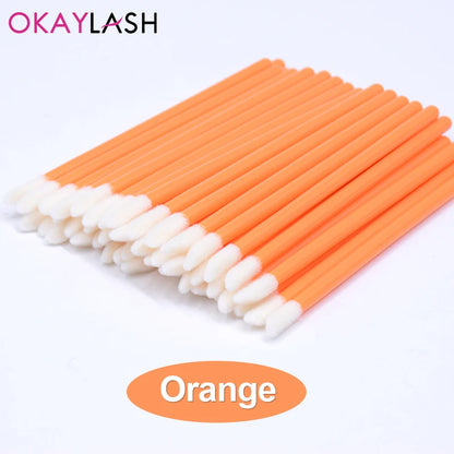 Okaylash Disposable Glitter Eyelash Extension Cleaning Brushes Crystal Micro Lip Gloss Applicator Shining Cleaner Makeup Tools