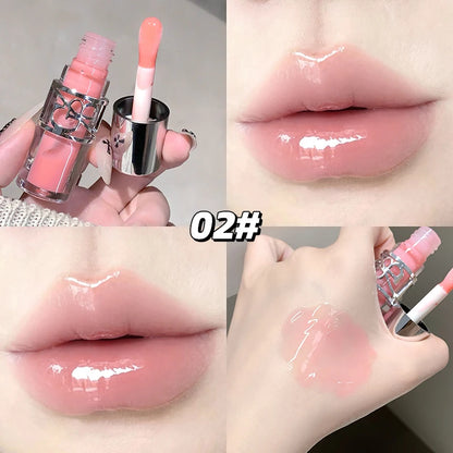 Gege Bear Sparkling Mirror Water Lip Gloss,hydrating and moisturizing Lip Gloss makeup, long-lasting color display lipstick gift