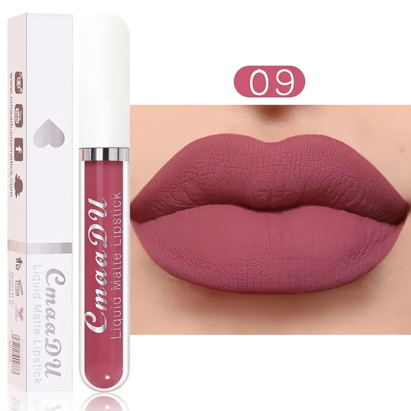 Women's Sexy Long-Lasting Velvet Matte Lip Gloss - Waterproof Nonstick Red Liquid Lipstick for Beauty Makeup
