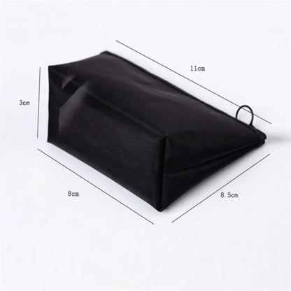 Black Mesh Makeup Bags Women Girls Cosmetic Bag Organizer Travel Portable Wash Lipstick Toiletry Sanitary Napkin Storage Bags