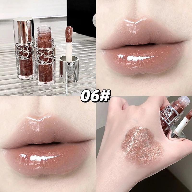 Gege Bear Sparkling Mirror Water Lip Gloss,hydrating and moisturizing Lip Gloss makeup, long-lasting color display lipstick gift