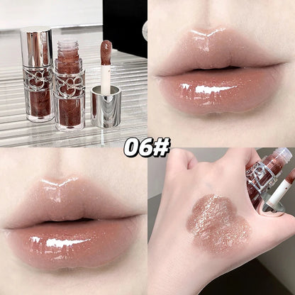 Gege Bear Sparkling Mirror Water Lip Gloss,hydrating and moisturizing Lip Gloss makeup, long-lasting color display lipstick gift