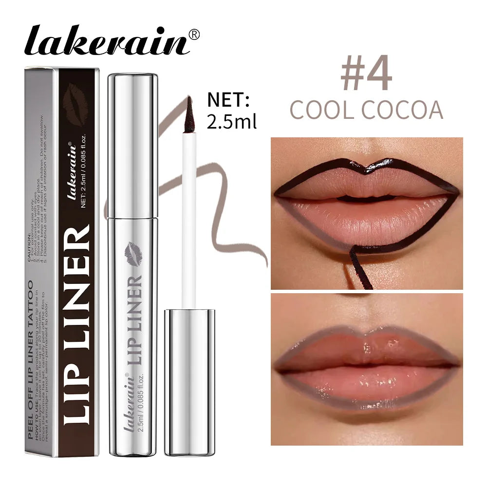 Lakerain Peel Off Lip Liner Waterproof Smudge-proof Lip Liner Long Lasting Color Non-fading Hydrate Nourish Lip Contour Makeup