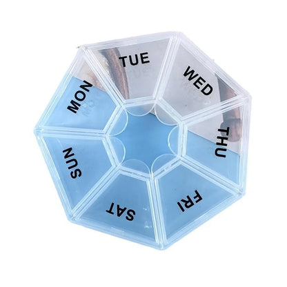 Portable Pill Box 7 Day 7 Compartments Food Grade PP Plastic Medicine Organizer Travel Pill Case