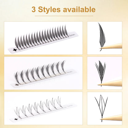 lashrujade Comic Spire Lashes Premade Fans Eyelash Extension Tower Top Feather shape Lashes Faux Mink Soft Natural Makeup Lashes