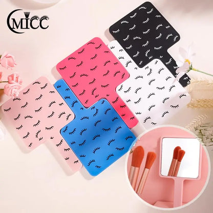 Square Handheld Eyelash Extension Makeup Vanity Mirror  Student Bathroom Handle Hand Mirror SPA Salon Compact Mirrors Portable