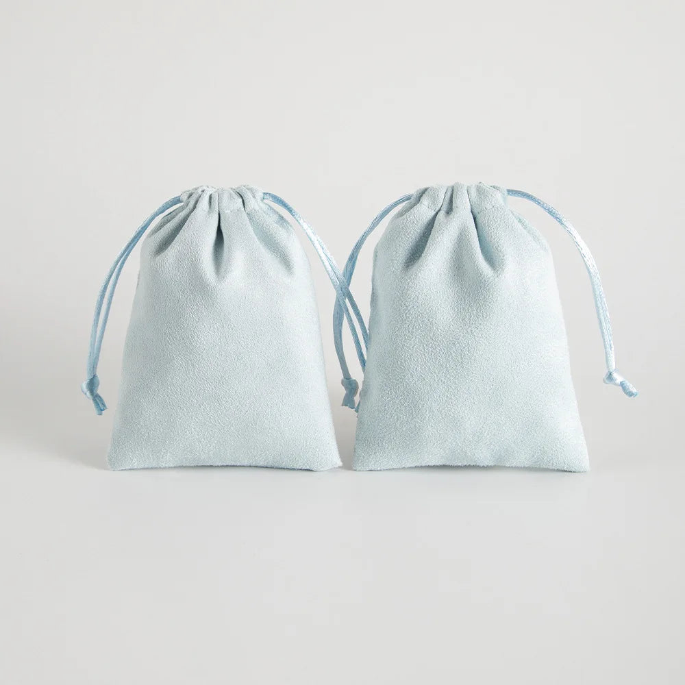 10pcs/Lot  Tinifu Blue Flannel Jewelry Packaging Velvet Drawstring Pouch for Cosmetic Makeup Pouches Chic Wedding Favor Gift Bag