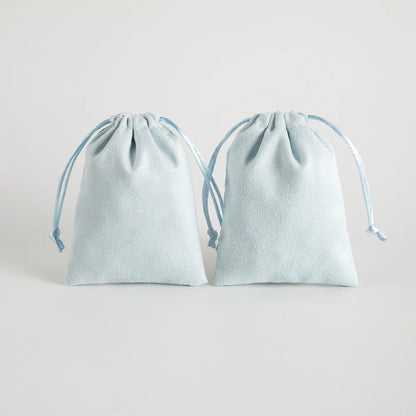 10pcs/Lot  Tinifu Blue Flannel Jewelry Packaging Velvet Drawstring Pouch for Cosmetic Makeup Pouches Chic Wedding Favor Gift Bag