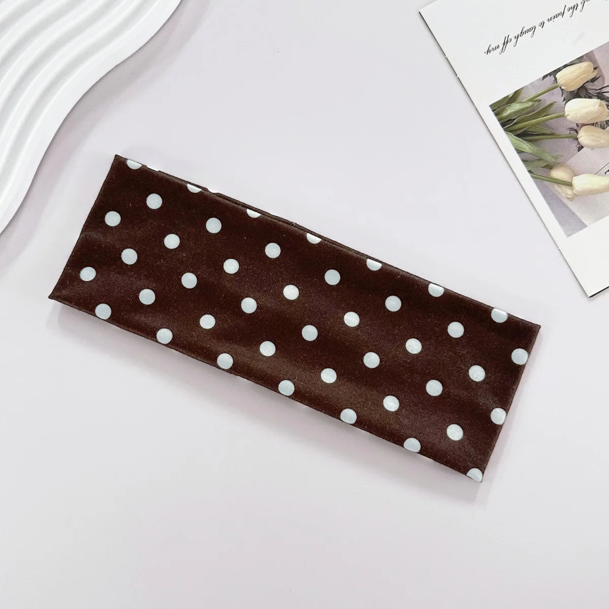 1pc Polka Dot Yoga Elastic Headband – Fashionable Dot-pattern Makeup Headband, Sports & Fitness Sweat-absorbent Hairband