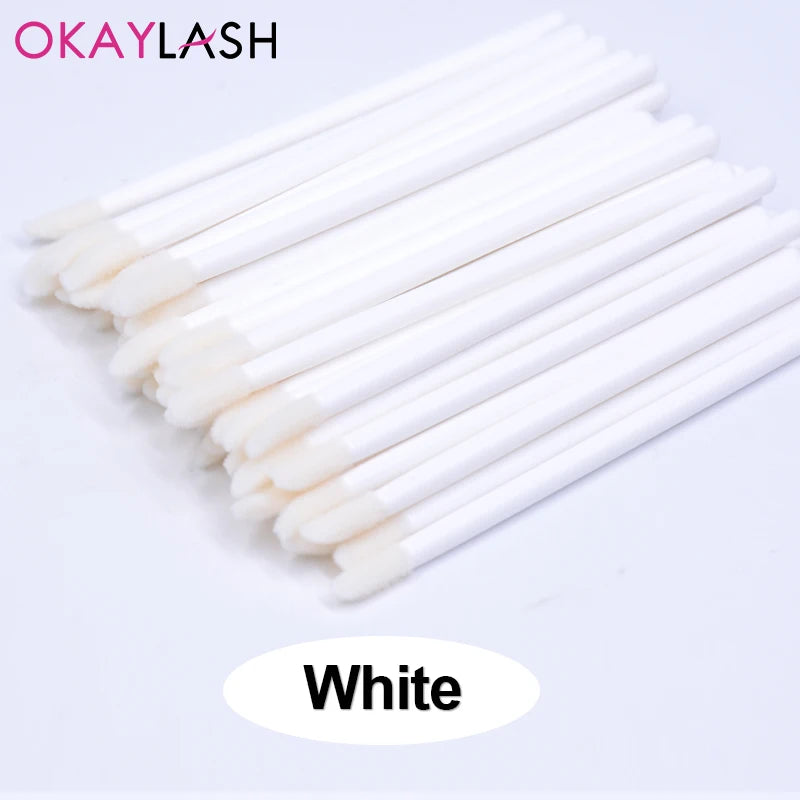 Okaylash Disposable Glitter Eyelash Extension Cleaning Brushes Crystal Micro Lip Gloss Applicator Shining Cleaner Makeup Tools
