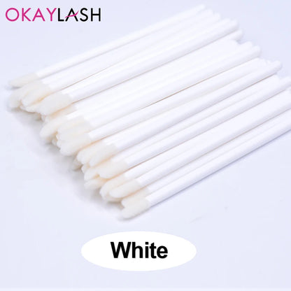 Okaylash Disposable Glitter Eyelash Extension Cleaning Brushes Crystal Micro Lip Gloss Applicator Shining Cleaner Makeup Tools