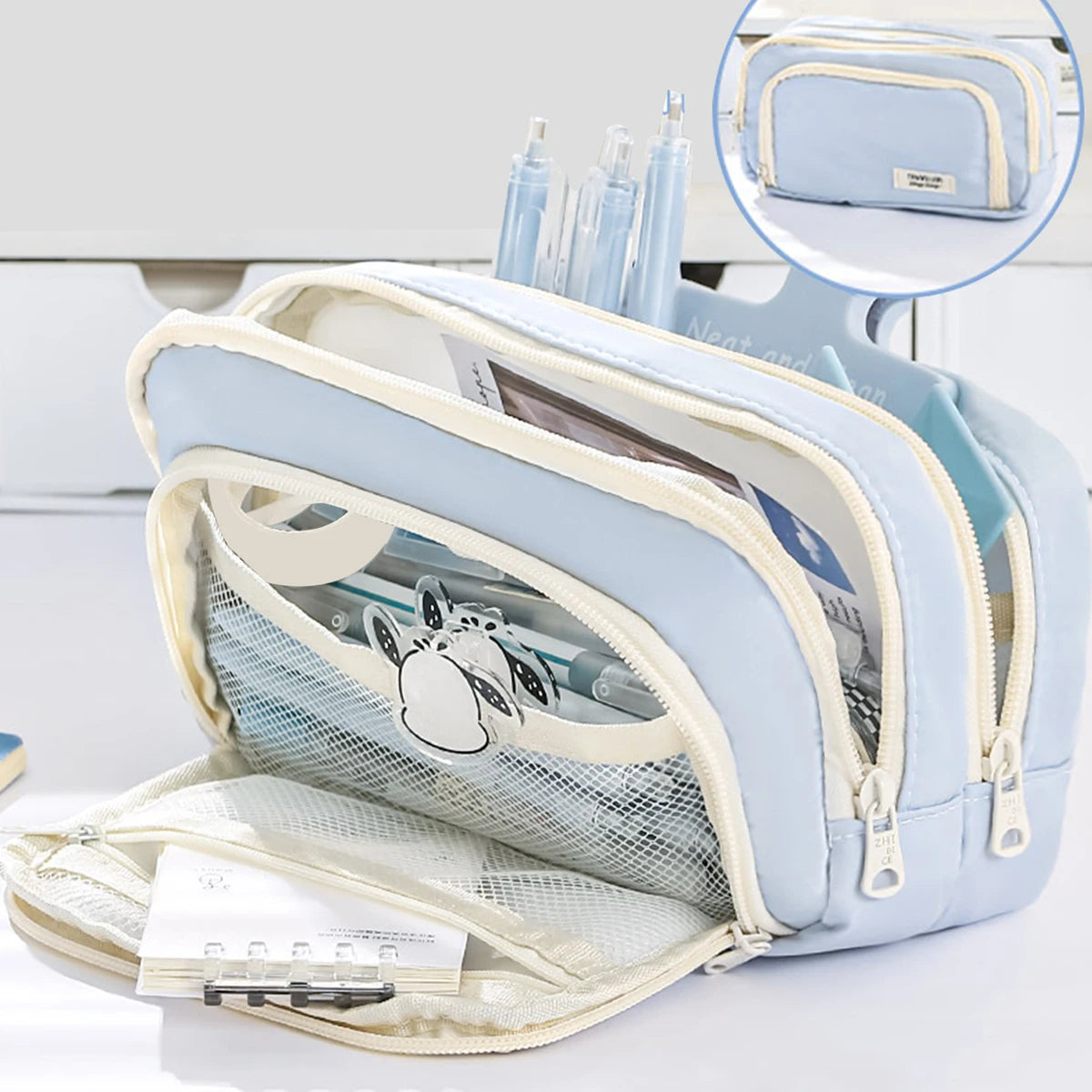 A Large-capacity Multi-layer Pencil Case, A Simple Multi-purpose Student Stationery Box And Makeup Storage Bag