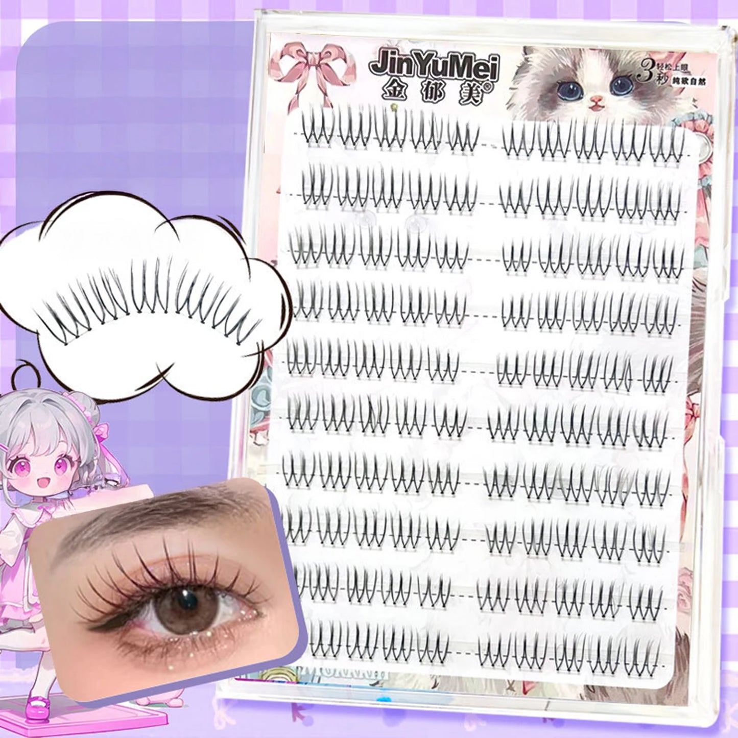 Little Devil false eyelash extenstions korean style Natural Wispy Lashes Individual clusters eyelashes For women makeup Salon