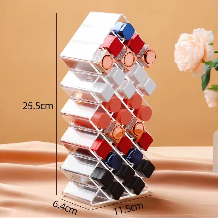 Multifunctio Makeup Lipstick Case Makeup Organizer Storage Box Lipstick Display Stand Holder Cosmetic Jewelry Organizer Box