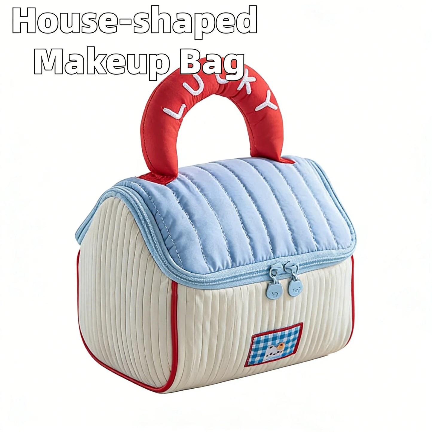 268--Women’s New Large-Capacity Compartmentalized Waterproof Portable Travel Storage Bag, House-Shaped Makeup Bag with Handle