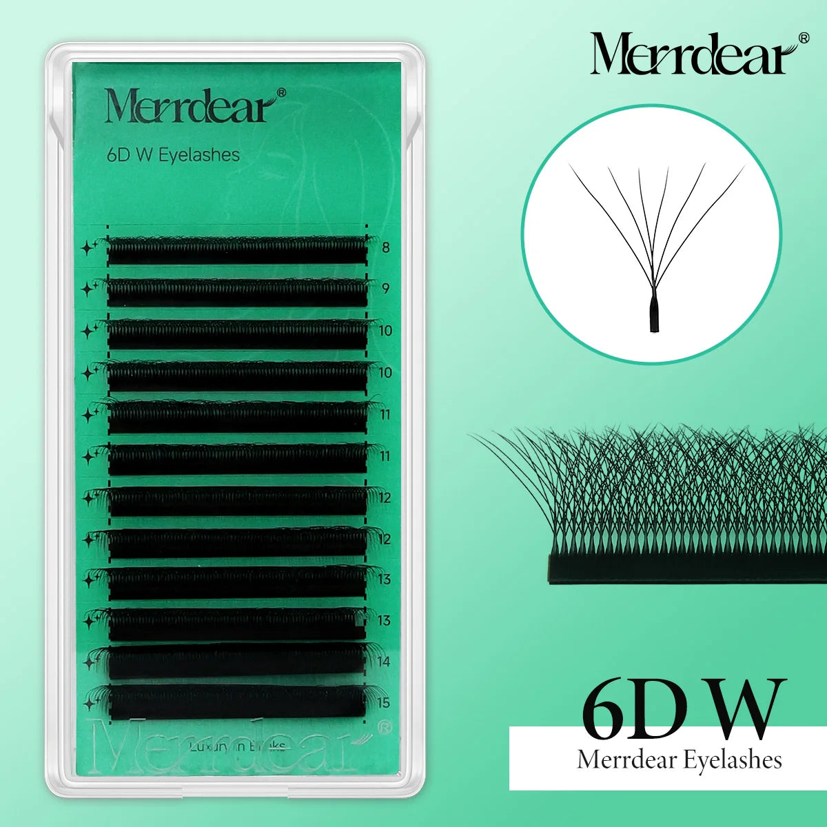 Merrdear W-Shape Eyelash Extension 3d 4d 5d 6d W Lashes Natural Soft Premade Fan Bloom Effect Eye Lashes for Beauty Makeup