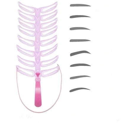 8 In 1 Reusable Eyebrow Stencil Beauty Makeup Brow Stamp Template Eyebrows Shape Set Eye Brow Makeup Tools