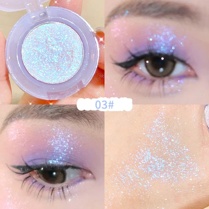 Diamond Highlighter Palette Gorgeous Glitter Eyeshadow Glossy Shiny Silkworm Shadow Shimmer Cowherd Weaver Girl Eyes Makeup