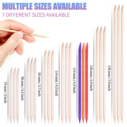 LINMANDA 100 Nail Clippers Orange Wood Nail Clippers Double-Sided Multi-Functional Cuticle Pusher Manicure and Pedicure Tools