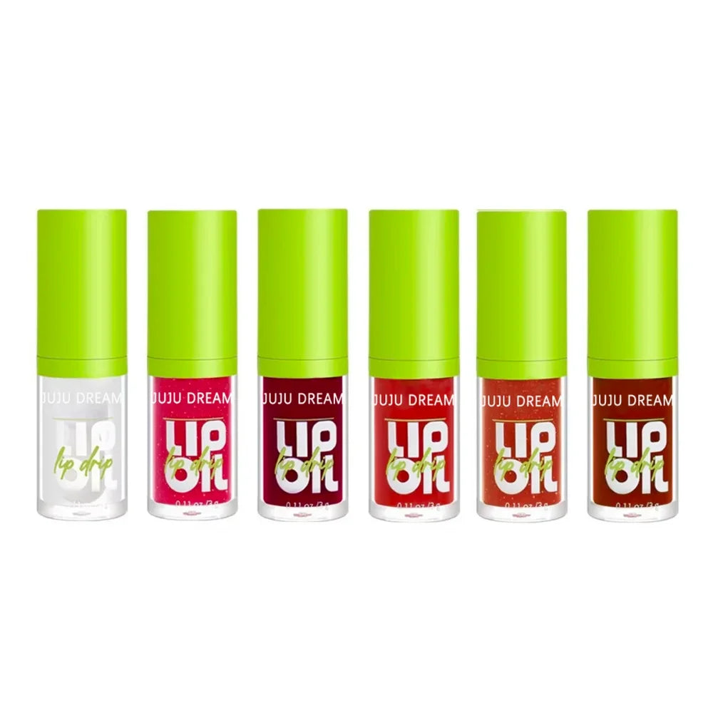 6 Colors Tinted Lip Oil Gloss, Moisturizing Shiny Finish, Waterproof Long-Lasting, Easy Apply, Xmas & Halloween Makeup, Unisex